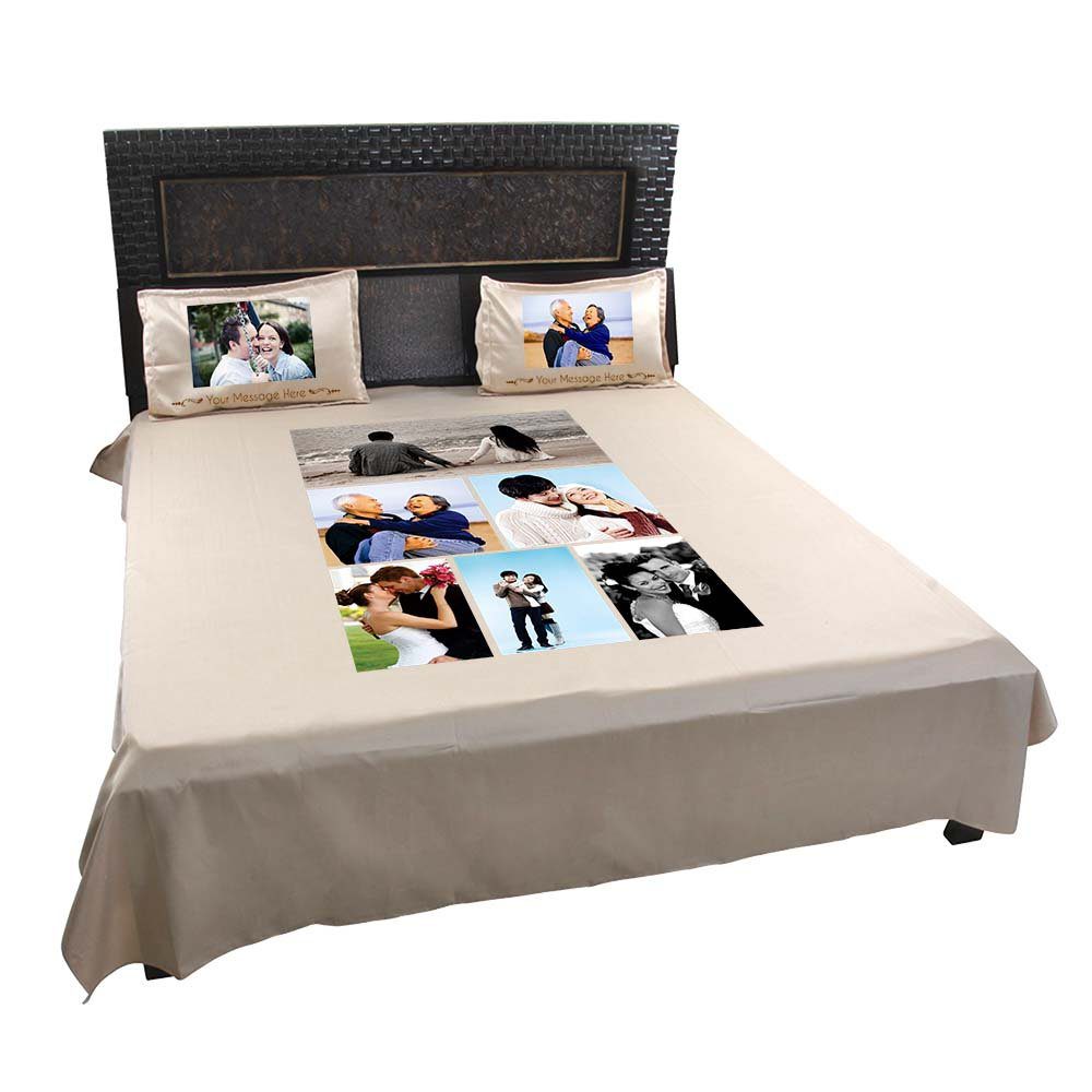 Personalised-6-Photo-Collage-Bedsheet-Beige-1