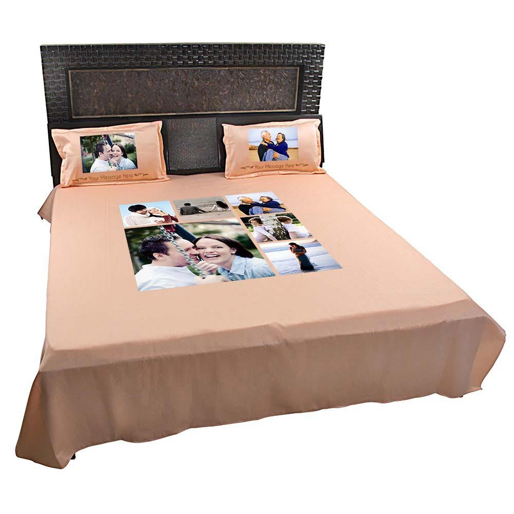 Personalised-6-Photo-Collage-Bedsheet-Peach-2