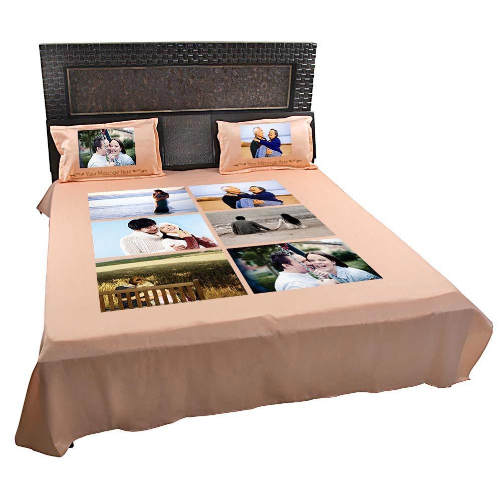 Personalised-6-Photo-Collage-Bedsheet-Peach-3