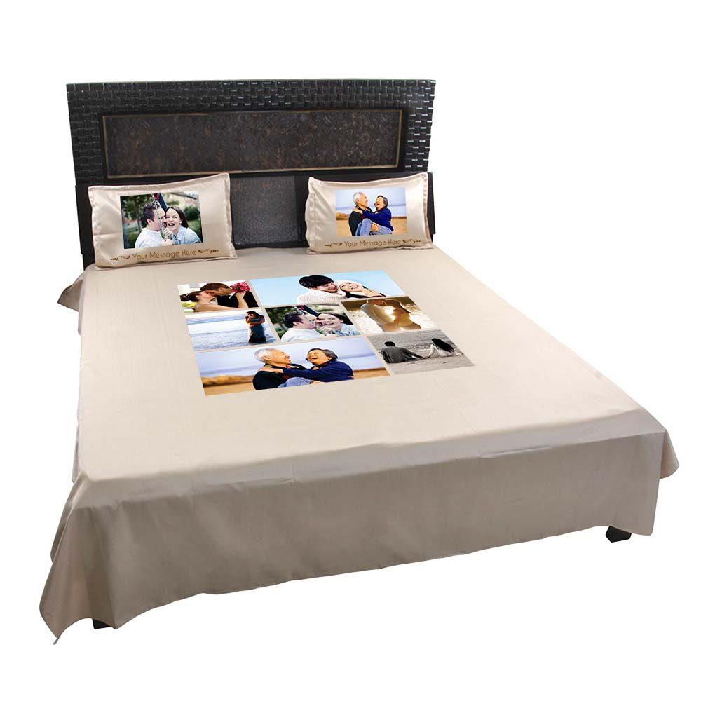 Personalised-7-Photo-Collage-Bedsheet-Beige-1