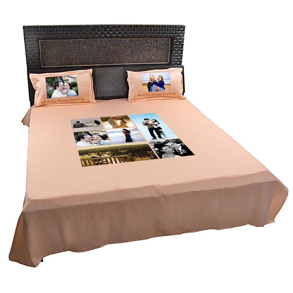 Personalised-7-Photo-Collage-Bedsheet-Peach-2