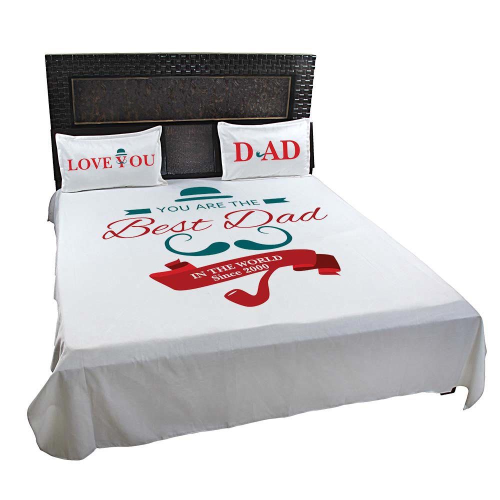 Personalised-Best-Dad-In-The-World-Bedsheet-White