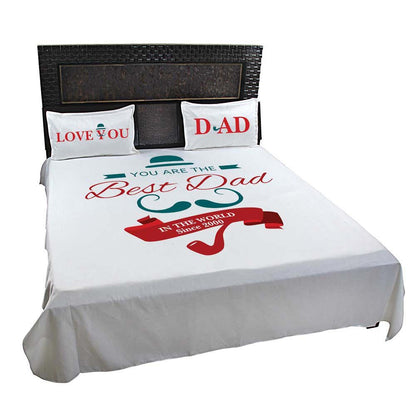 Personalised-Best-Dad-In-The-World-Bedsheet-White