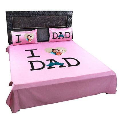 Personalised-I-Love-Dad-Bedsheet-Pink