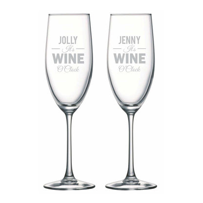 Personalised-Its-Wine-O-Clock-Champagne-Flutes-1