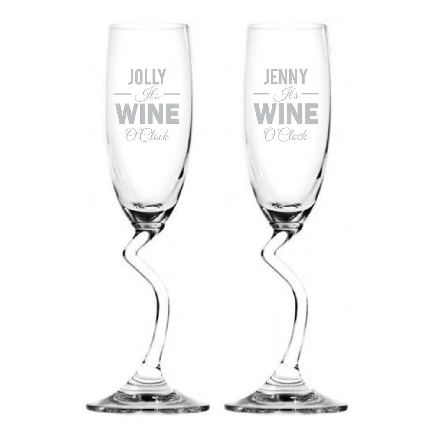 Personalised-Its-Wine-O-Clock-Salsa-Champagne-Flutes-1