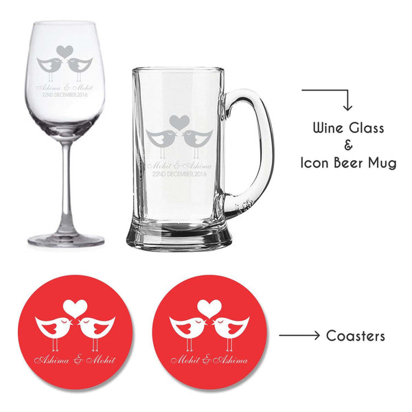 Personalised-Love-Birds-Wine-Glass-Beer-Mug-With-Coaster