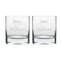 Personalised Magic Potion Whiskey Glasses Set with Coasters