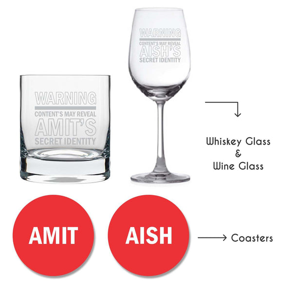 Personalised-Warning-Secret-Identity-Wine-Glass-Whiskey-Glass-With-Coaster