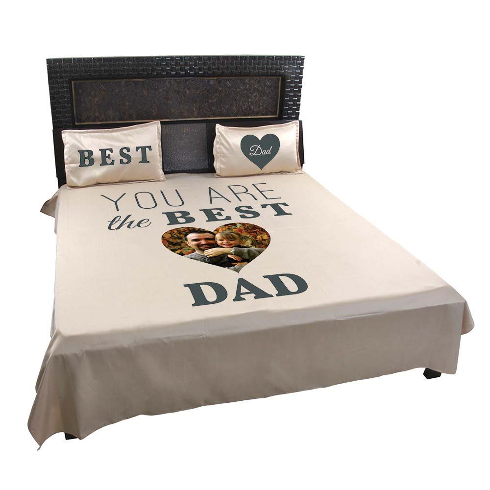 Personalised-You-Are-The-Best-Dad-Bedsheet-Beige
