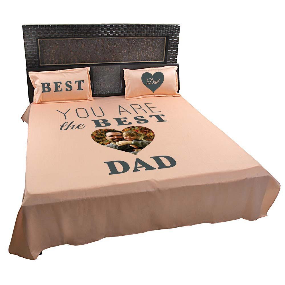 Personalised-You-Are-The-Best-Dad-Bedsheet-Peach