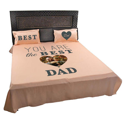 Personalised-You-Are-The-Best-Dad-Bedsheet-Peach