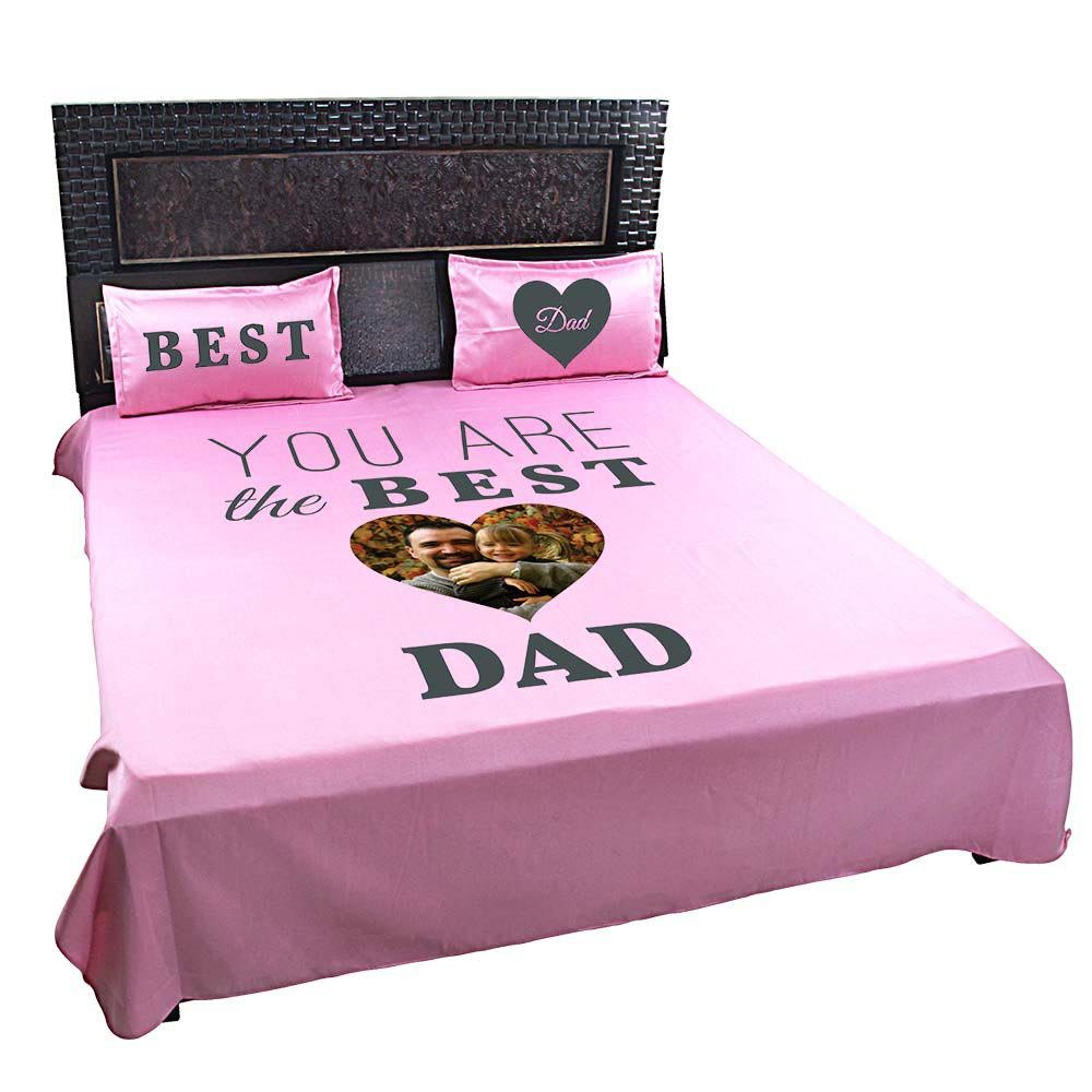 Personalised-You-Are-The-Best-Dad-Bedsheet-Pink