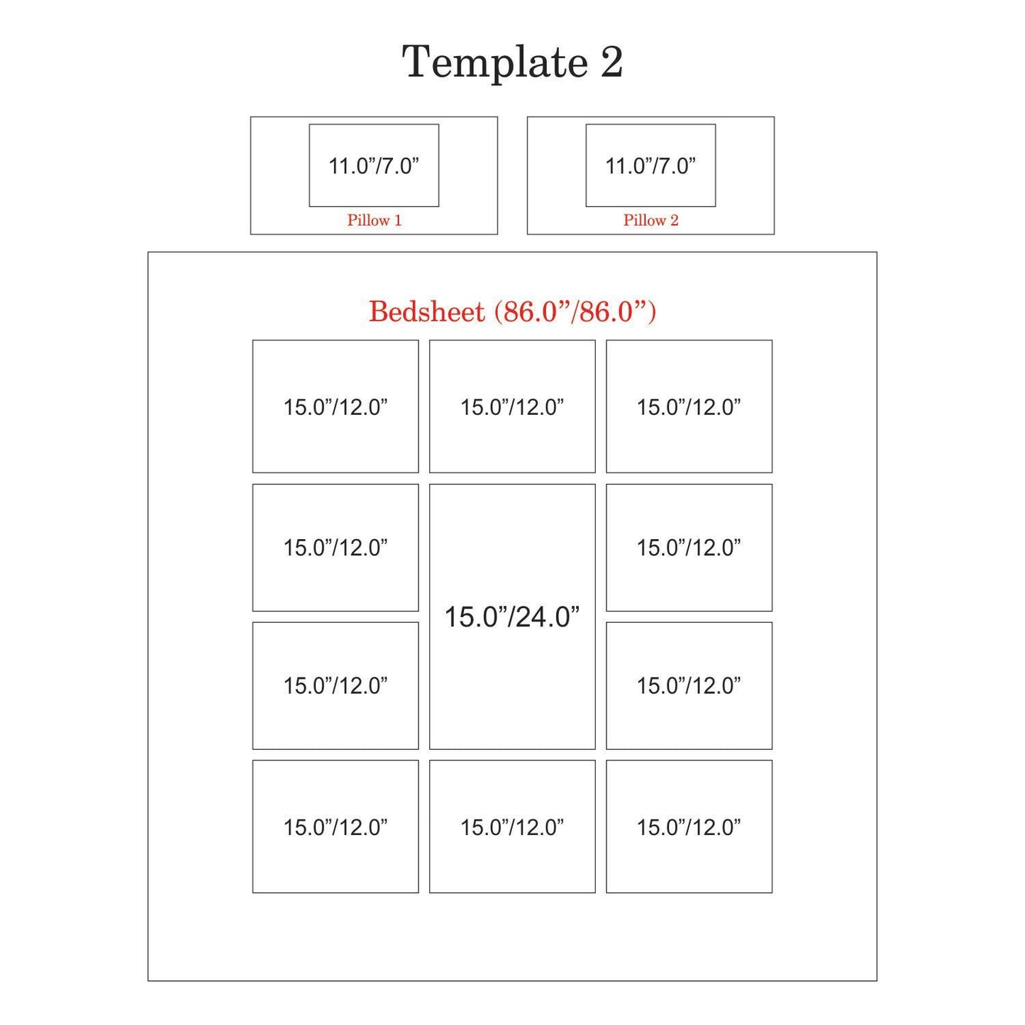 Personalized-11-Photo-Collage-Double-Bed-sheet_Template-2