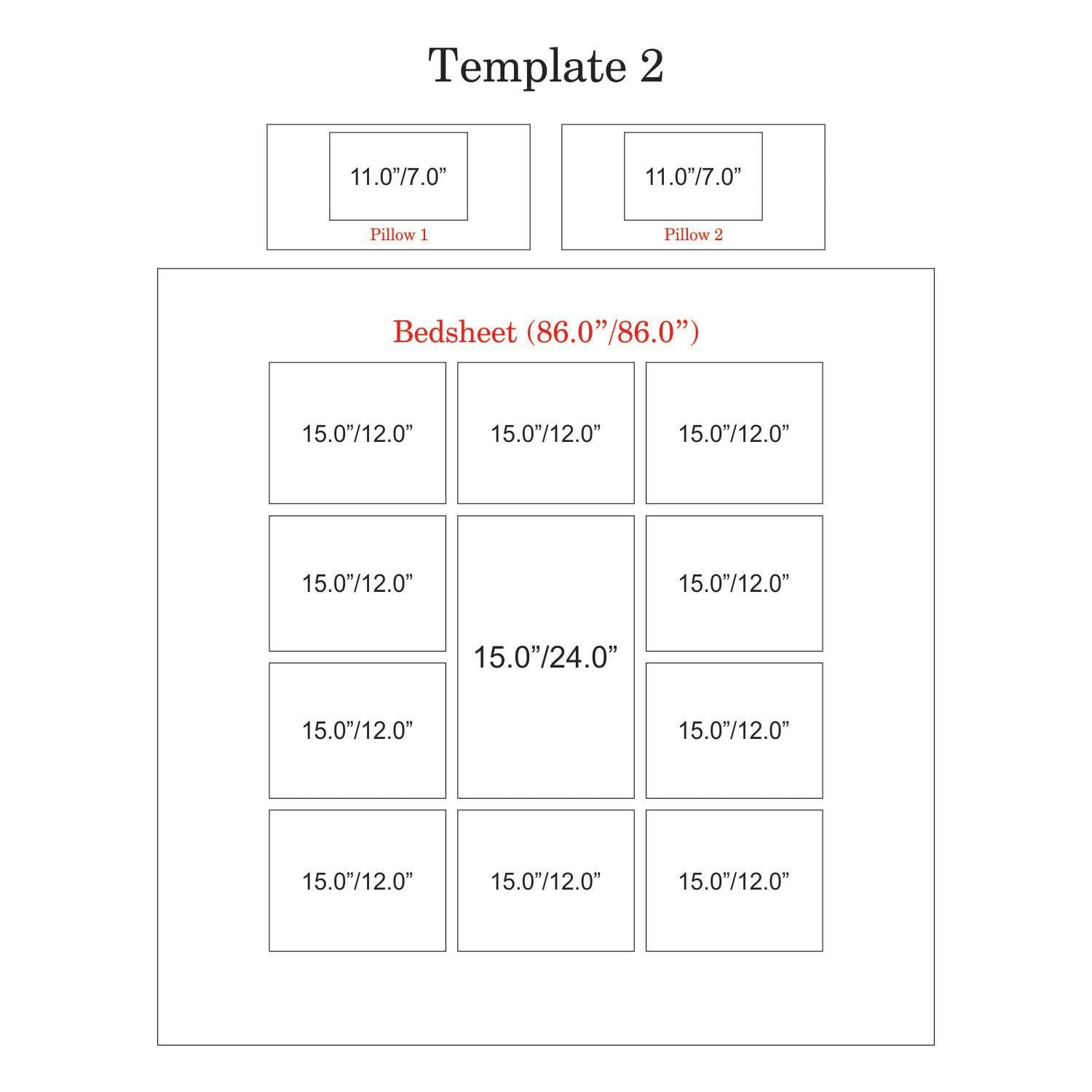 Personalized-11-Photo-Collage-Double-Bed-sheet_Template-2