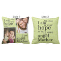 Personalised Angel Mother Cushion Cover, Double-Sided Print