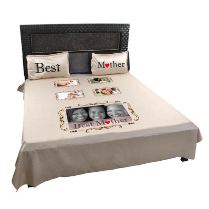 Personalized-Best-Mother-Double-Bed-Photo-Bedsheet-for-Mother-5-Beige
