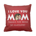 Personalised I Love You Mom Photo Cushion Cover