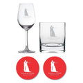 Personalised Just Married Whiskey and Wine Glasses Set of 2
