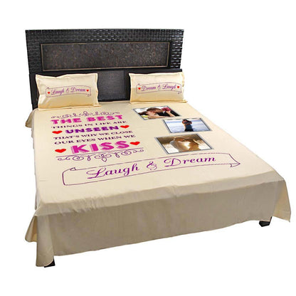 Personalized-Kiss-Laugh-Dream-Picture-Bedsheet-Mango