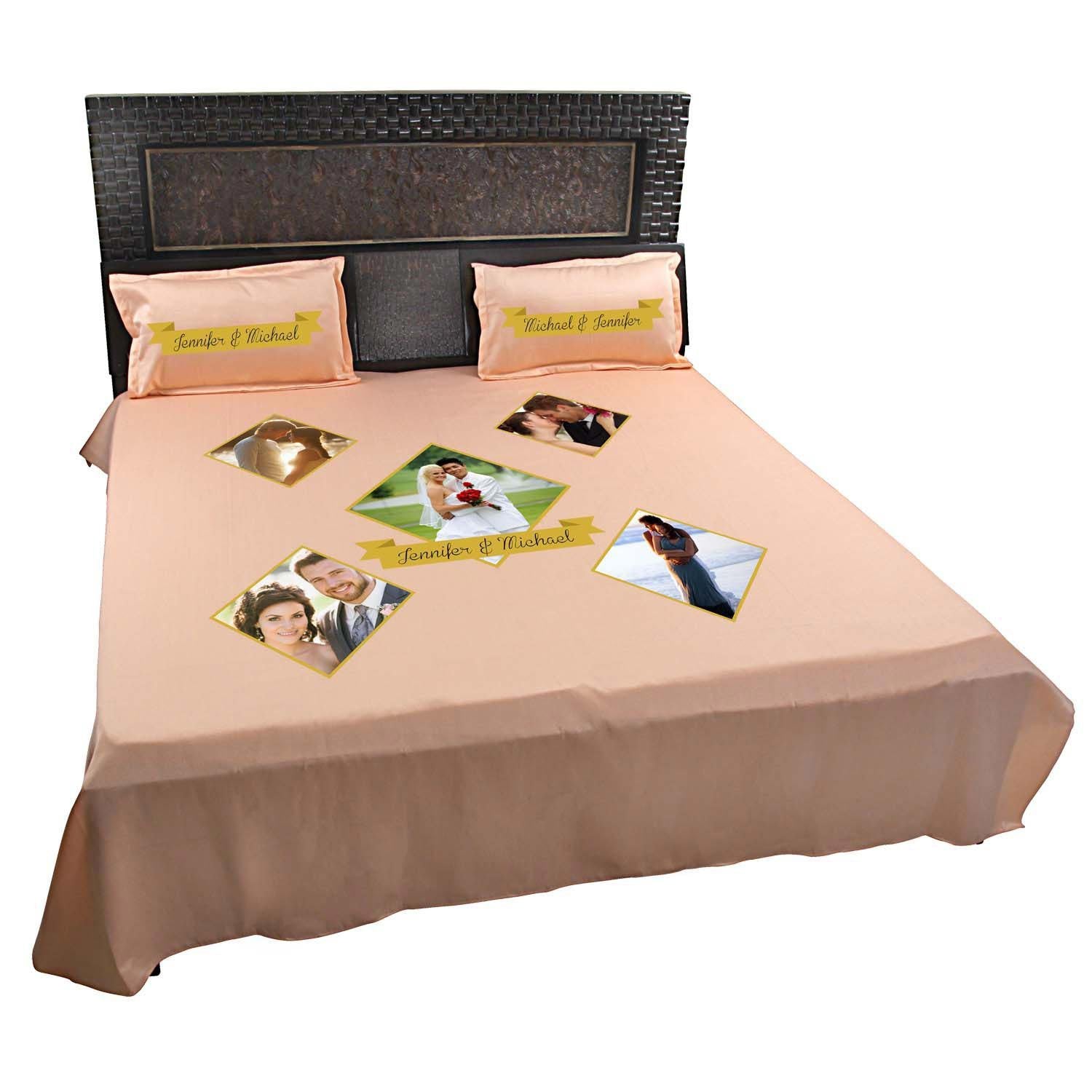 Personalized-Photo-Bed-Sheet-for-Couple-Peach