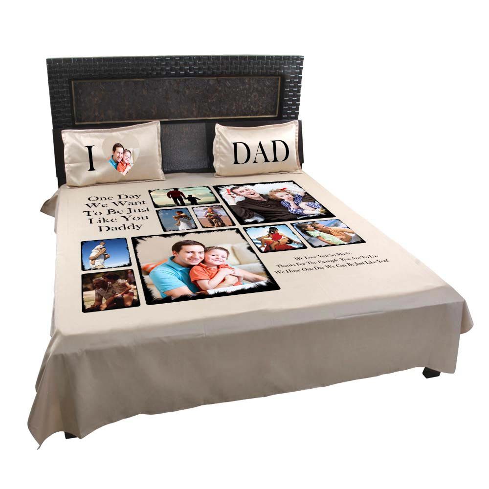 Personalized-Photo-Bedsheet-for-Loving-Dad-Beige