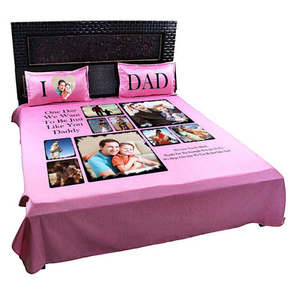 Personalized-Photo-Bedsheet-for-Loving-Dad-Pink