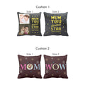 Personalised Wow Mom You Star Cushion Cover Set of 2, Both-Side Printed