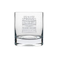 Proud Father in Law Engraved Whiskey Glass with Coaster
