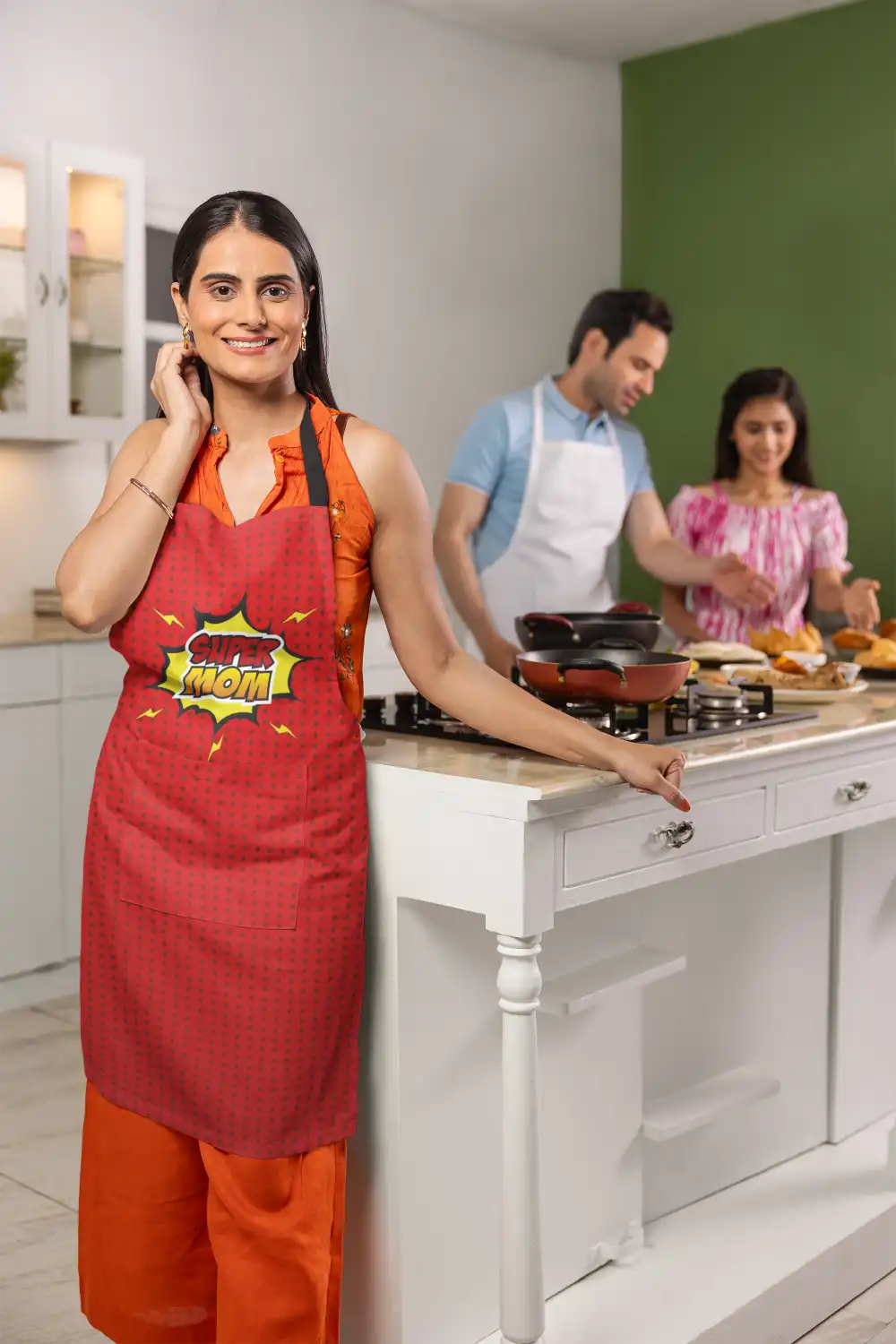 Red Super Mom Apron