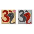 Om Ganesha Canvas Frame - Black and White Religious Art