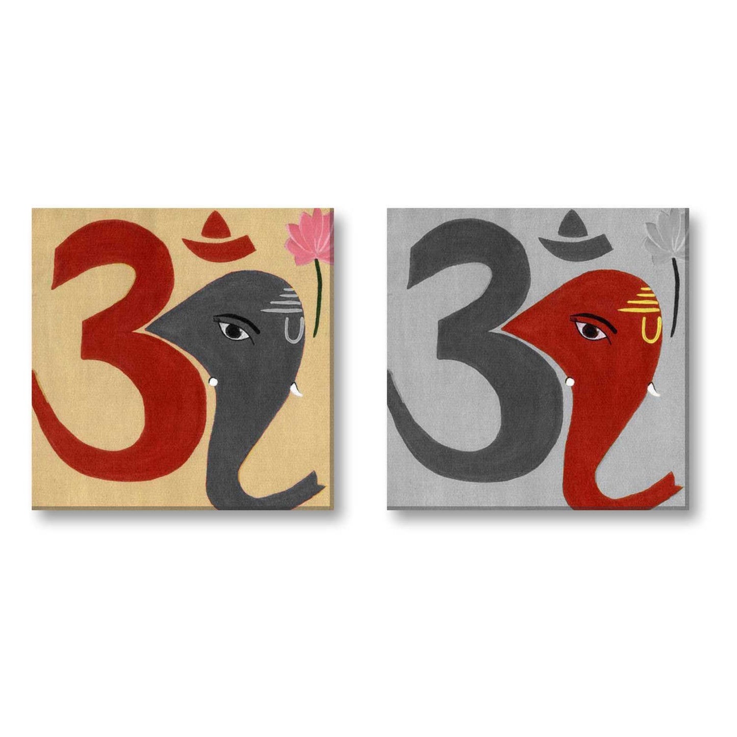 Religious-Om-Ganesha-Art-Black-and-White-Canvas-Frame-2857