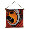 Religious Ganesha Canvas Scroll, 18x18 Devotional Art