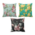 Rose Floral Cushion Cover Set of 3 for Sofa & Living Room