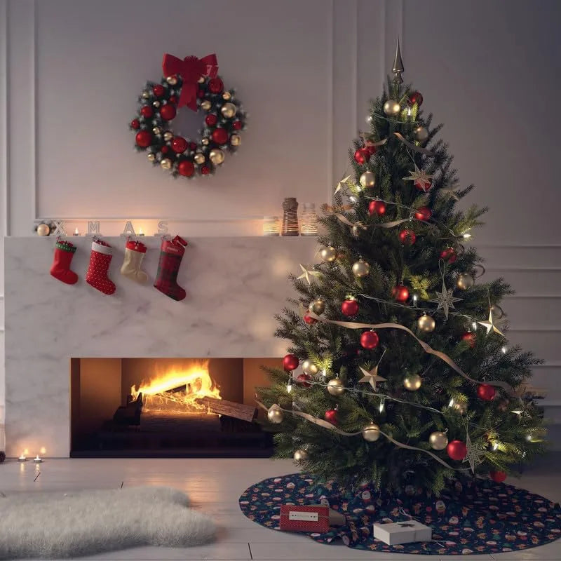 Santa & Reindeer tree skrit