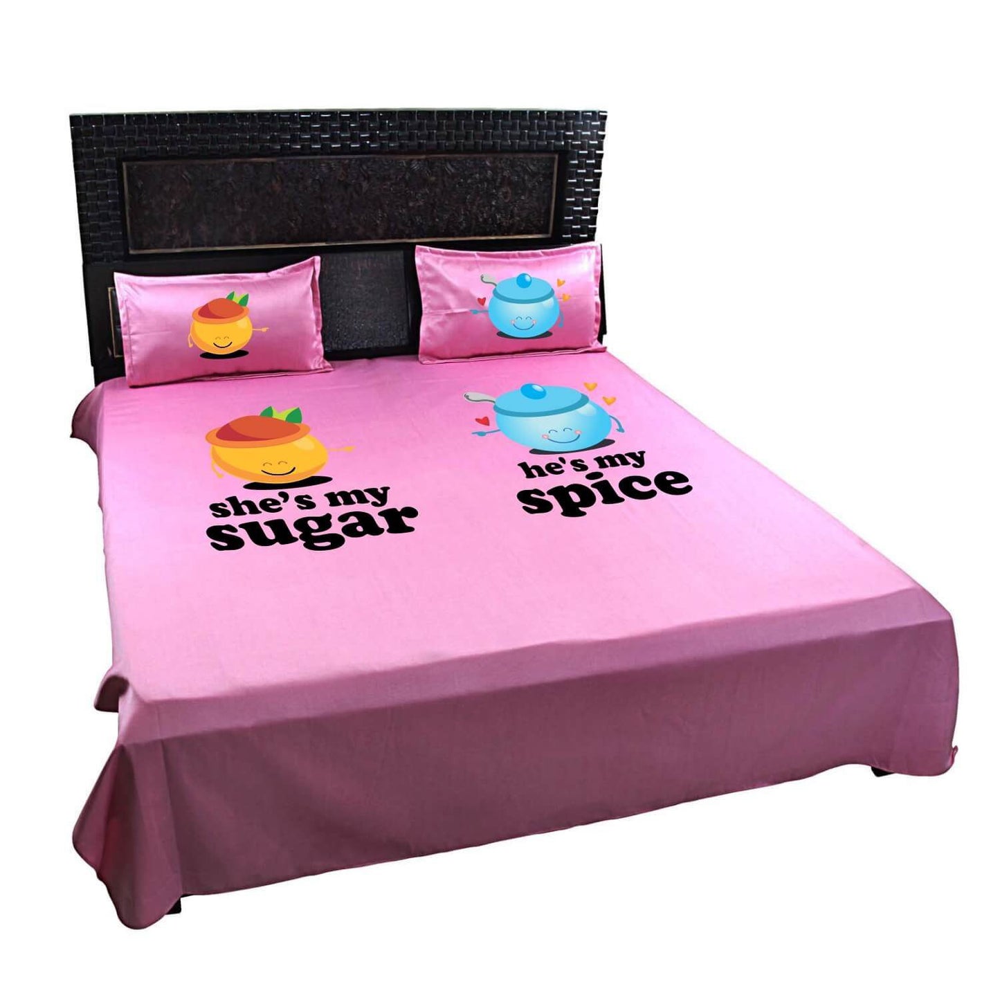 She-is-My-Sugar-He-is-My-Spice-pink-bedsheet