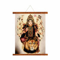 Sherawali Durga Maa Canvas Scroll - Divine Wall Art for Home