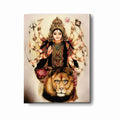 Sherawali Durga Maa Canvas Frame - Divine Wall Art for Home