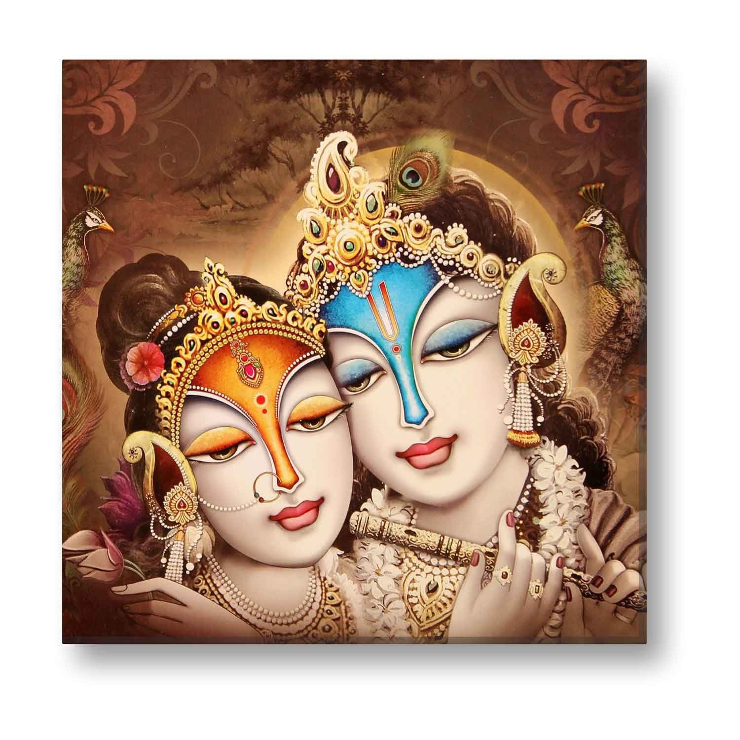 Shree Radha Krishna Modern Art Canvas Frame