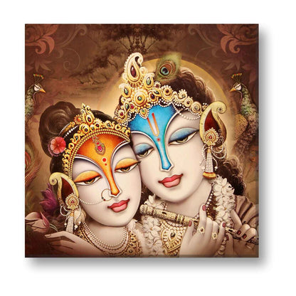 Shree Radha Krishna Modern Art Canvas Frame