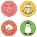 Snowman Christmas Coasters, Acrylic Drink Coaster Set with Stand