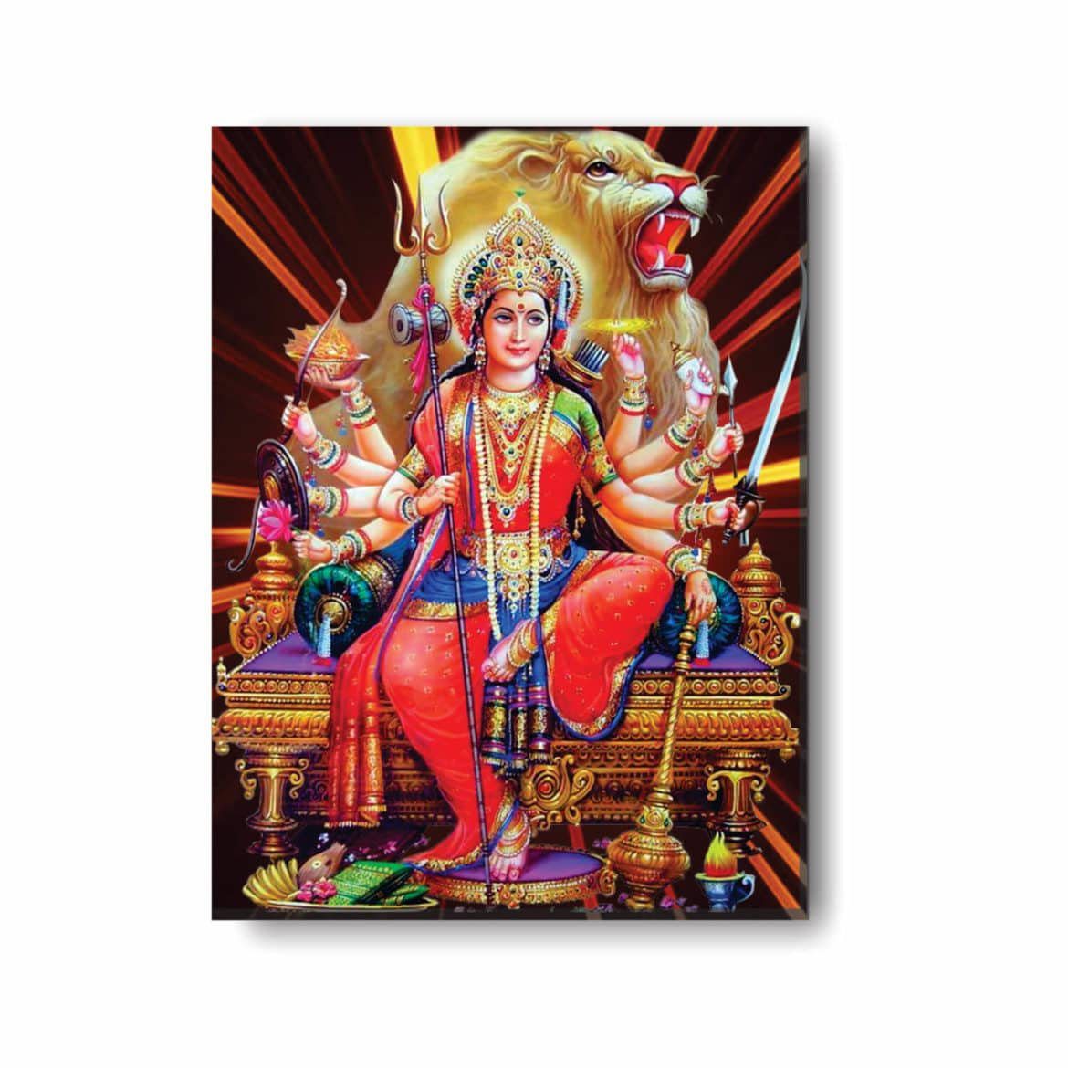 Sri-Durga-Devi-Maa-Canvas-Frame-KH5153