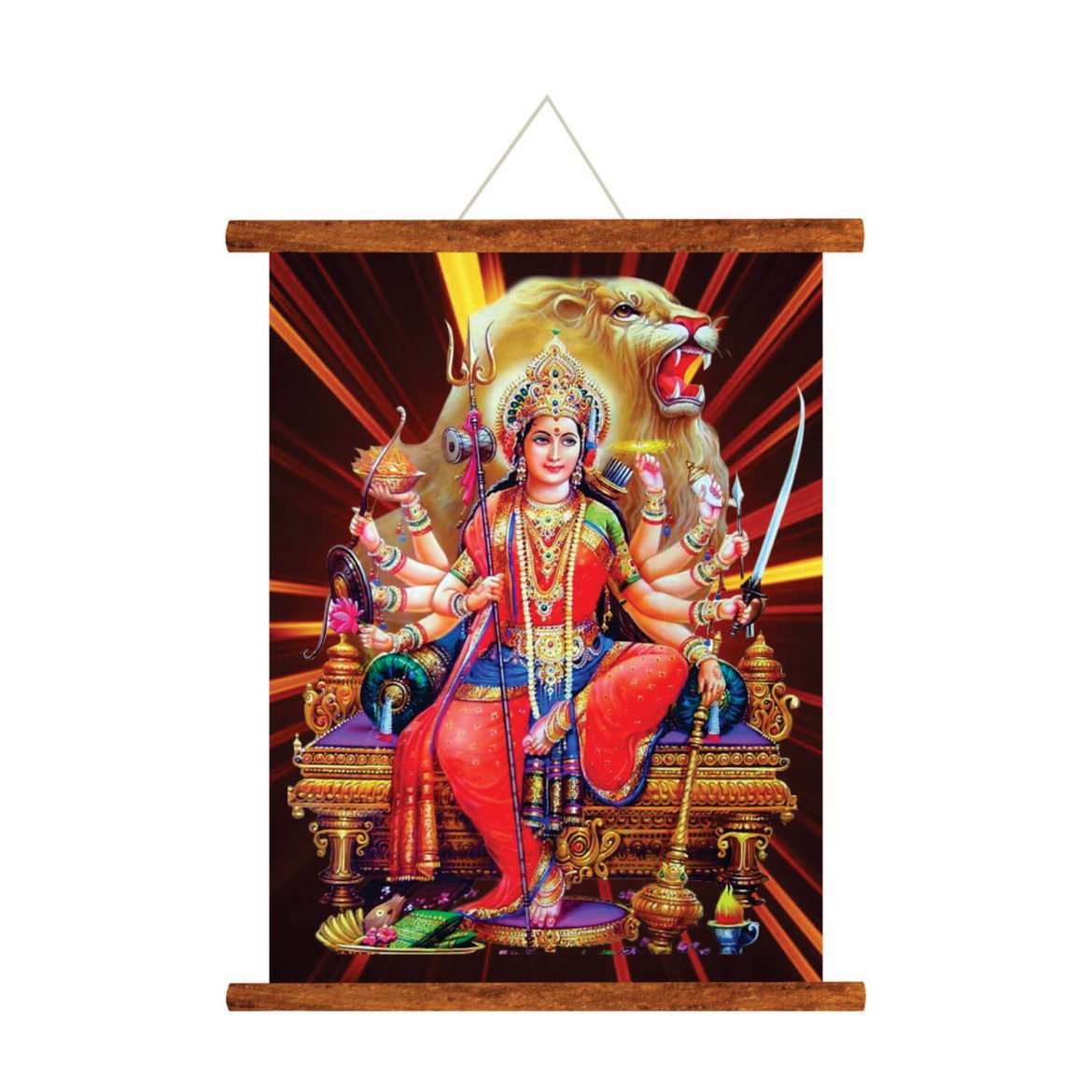 Sri-Durga-Devi-Maa-Canvas-Scroll-KH5129