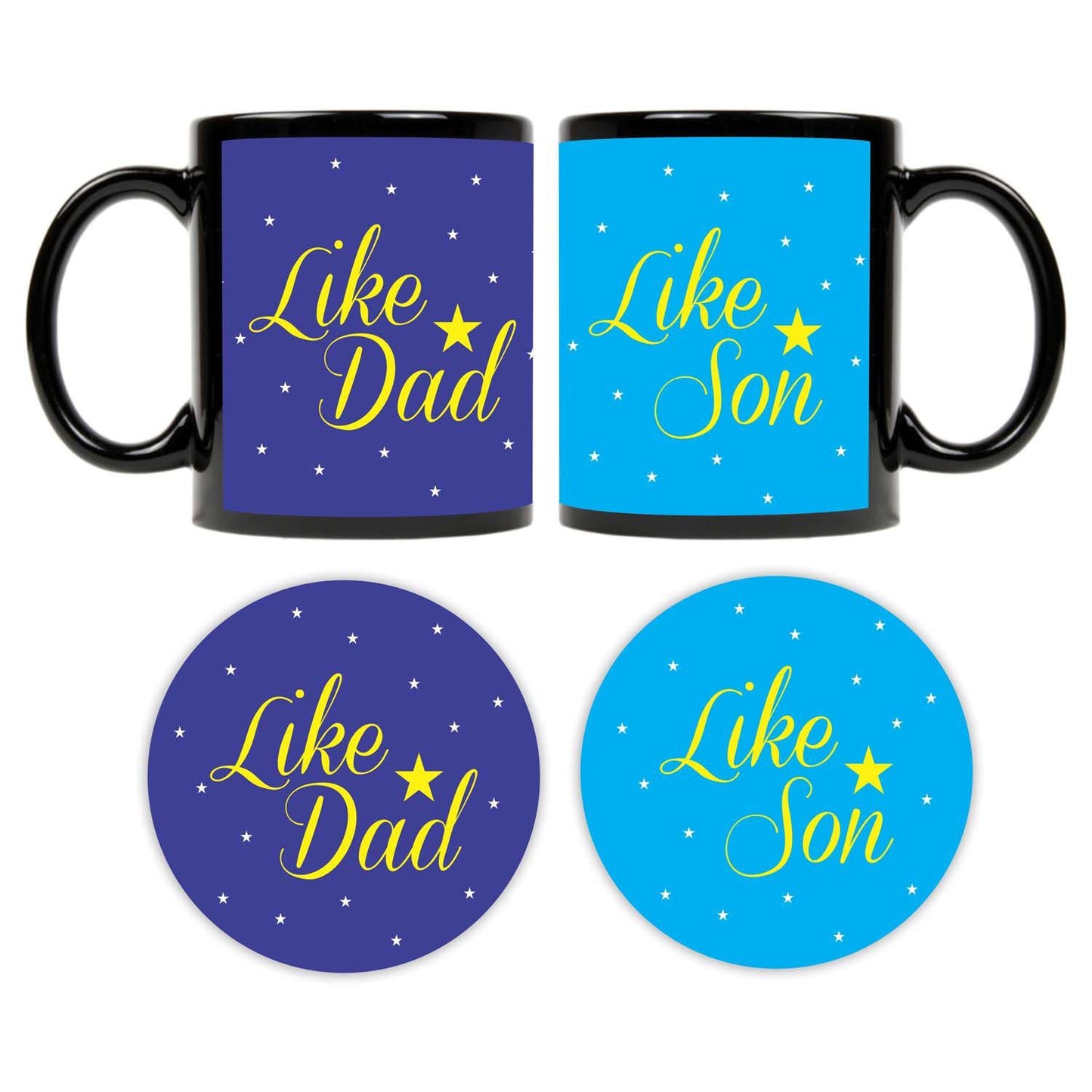 Starry-Like-Father-Like-Son-Black-Mugs-set-of-2