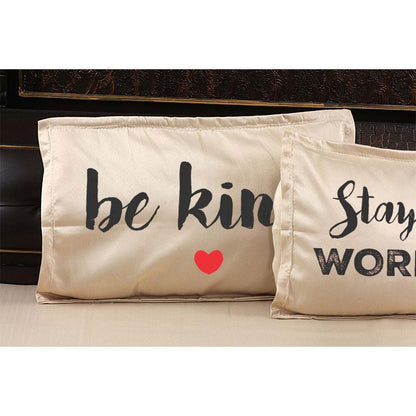 Stay-Humble-Work-Hard-Be-Kind-Quote-Bedsheet-Beige-Pillow-2