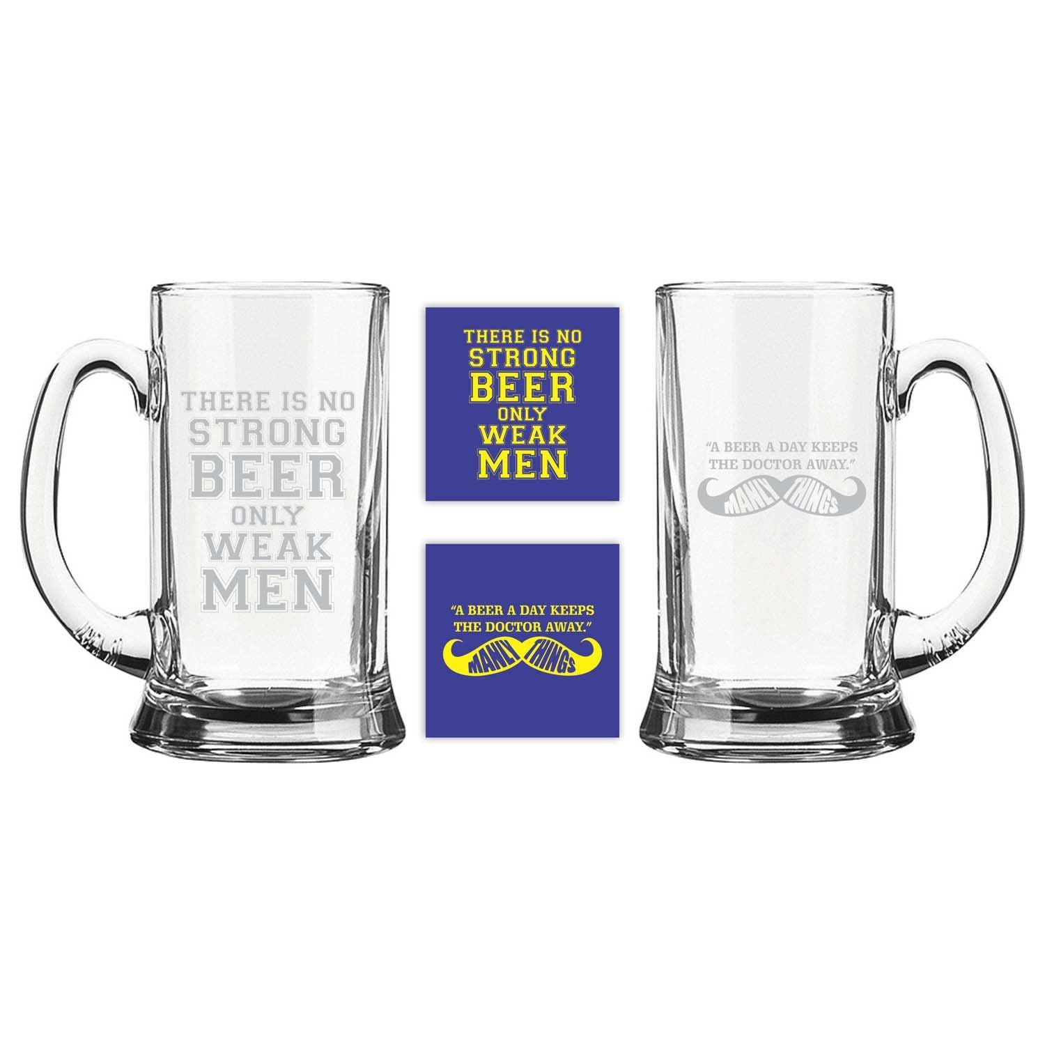 Engraved Strong Beer Manly Things Beer Mug