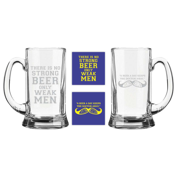 Engraved Strong Beer Manly Things Beer Mug