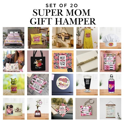 Super Mom gift Gamper set of 20