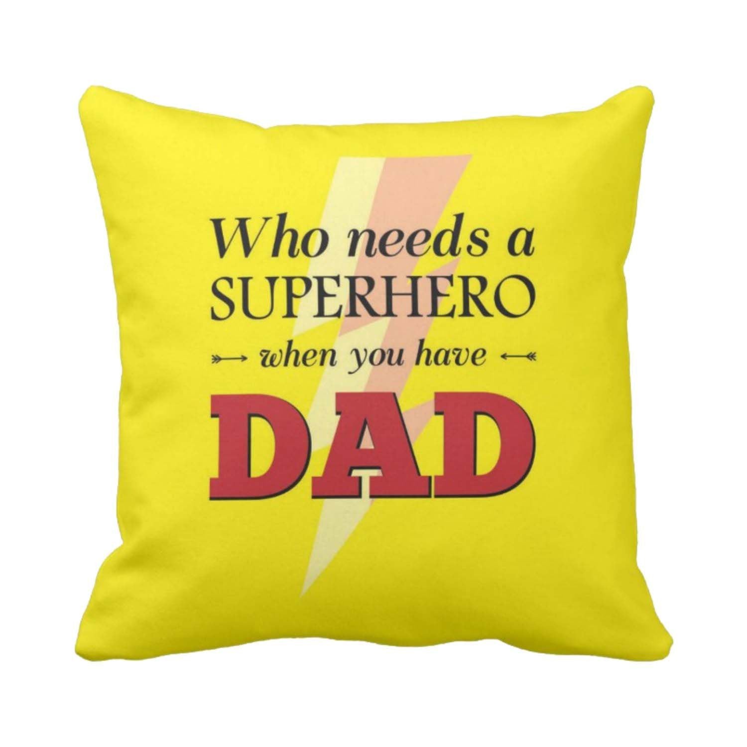 SuperHero Dad Printed Cushion Cover