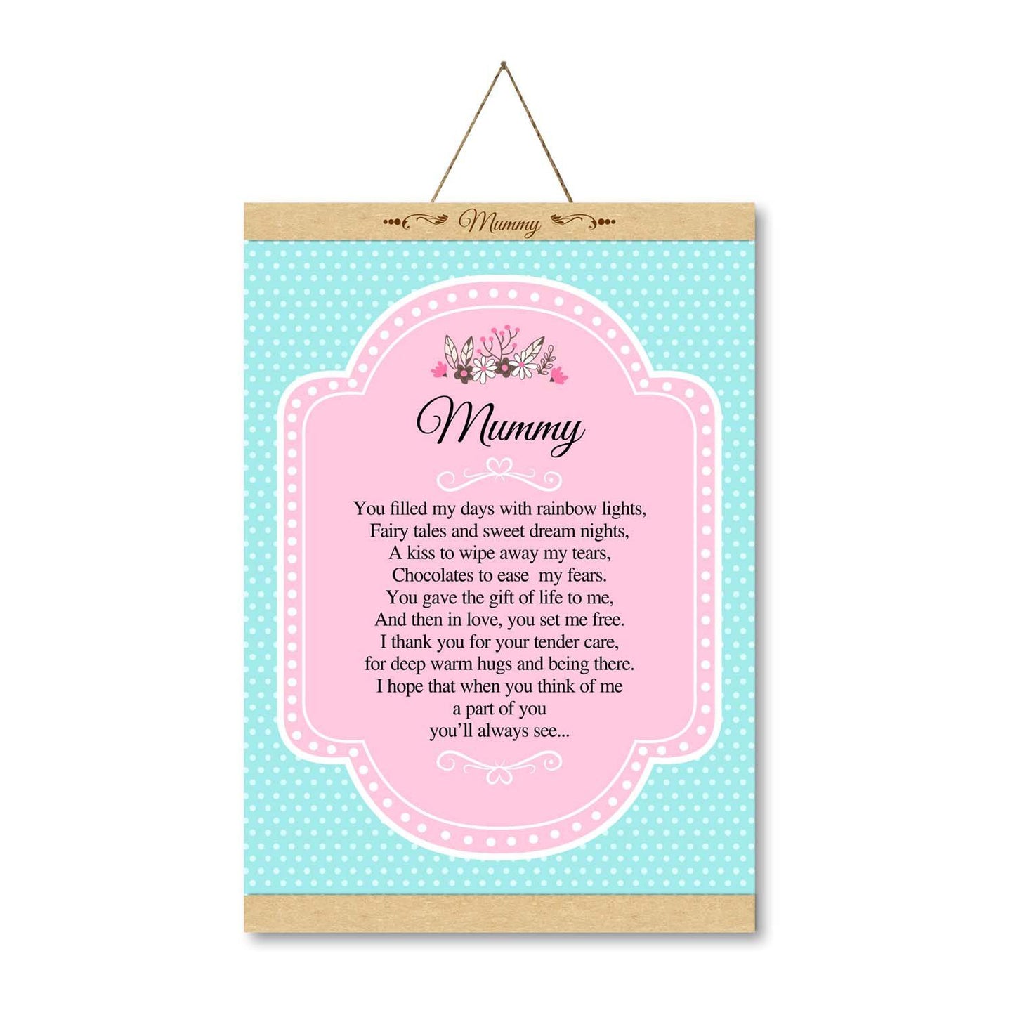 Thanks Mom Pink Canvas Scroll